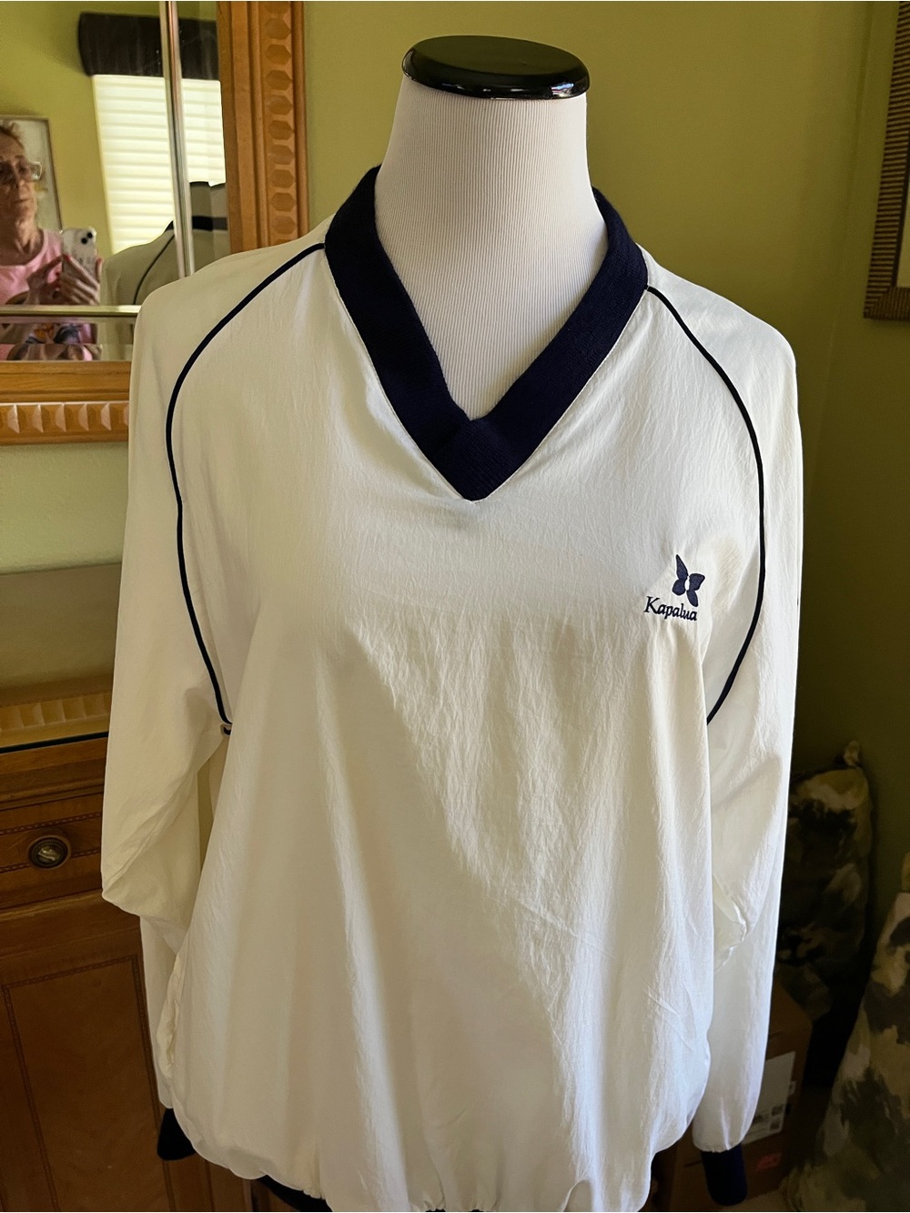Kapalua Women's White Utility Jacket with Navy Trim